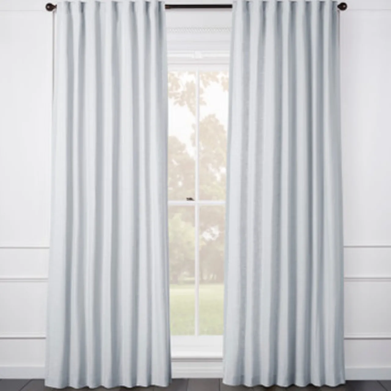 Z Gallerie Audrey Linen Fog Grey - Custom> Solid Window Panels | Custom Window Panels