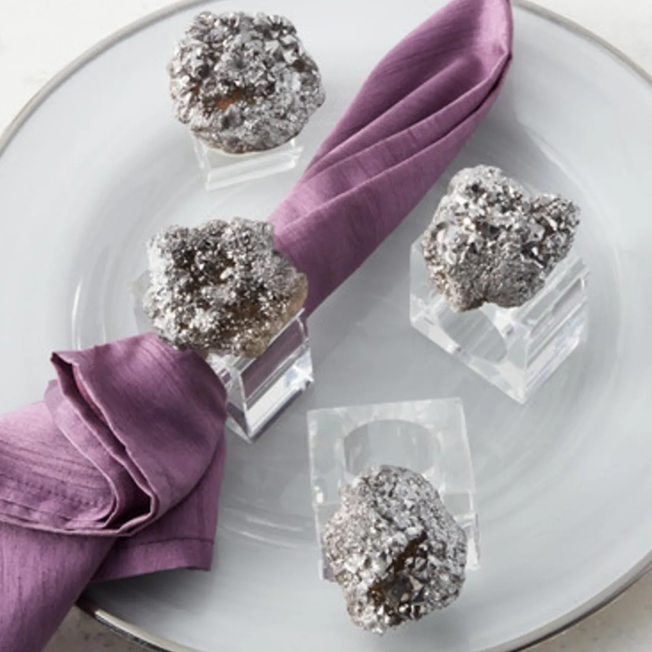 Z Gallerie Aura Geode Napkin Ring - Set of 4> Tabletop Sale | Décor Sale