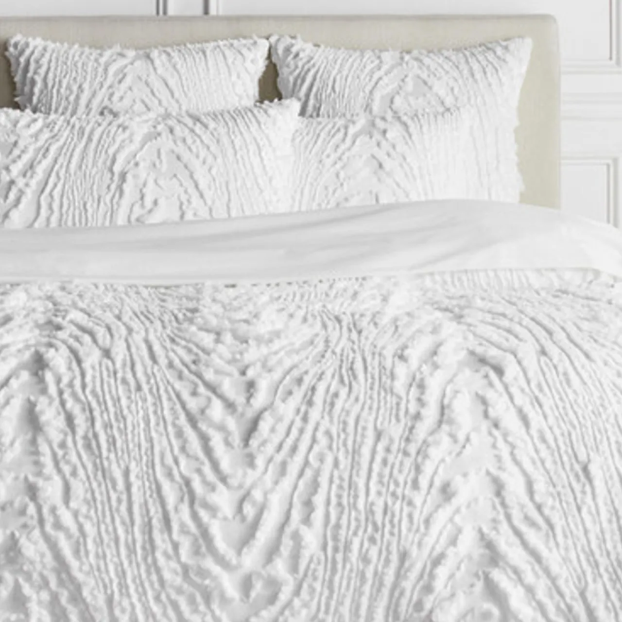 Z Gallerie Azalea Bedding - Pearl> Textured Bedding | Solid Bedding