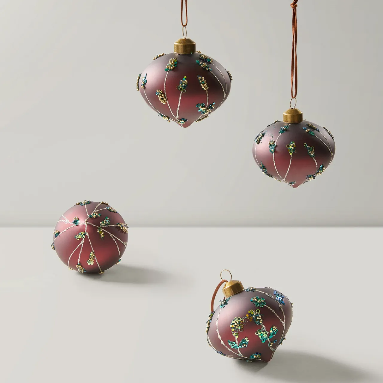 Z Gallerie Beaded Teardrop Ornament - Set of 4> Ornaments | Décor Sale