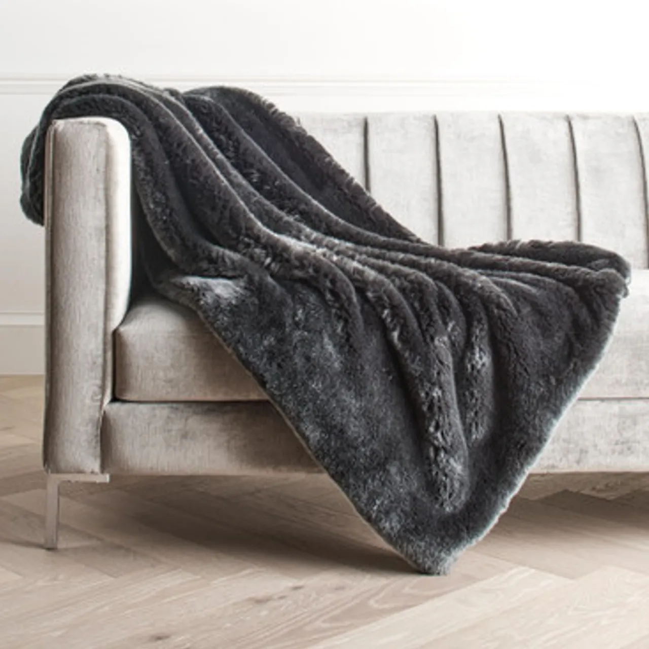 Z Gallerie Bijou Throw - Charcoal> Solid Throws | Textile Sale