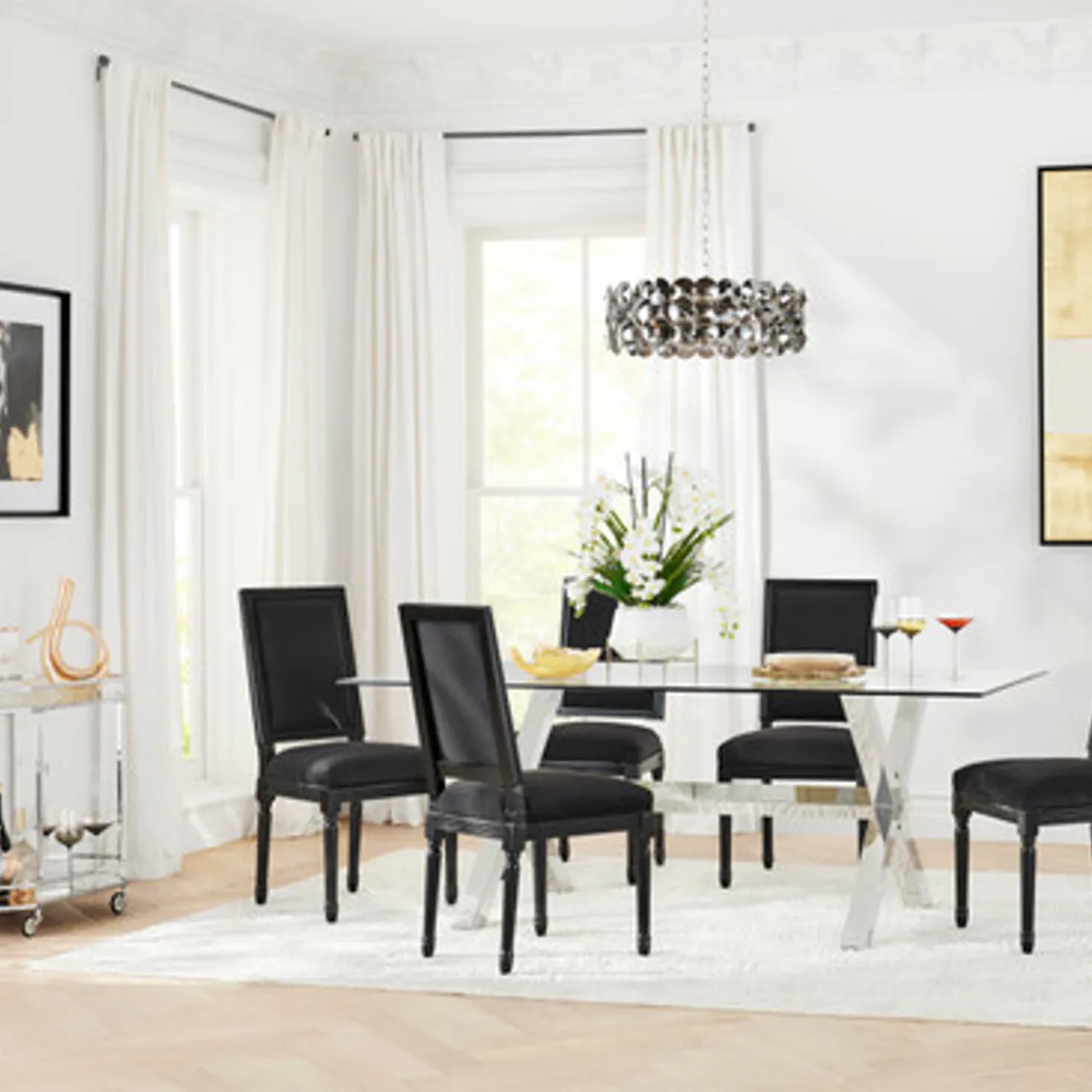 Z Gallerie Callan Dining Chair - High Gloss Black> Dining Chairs