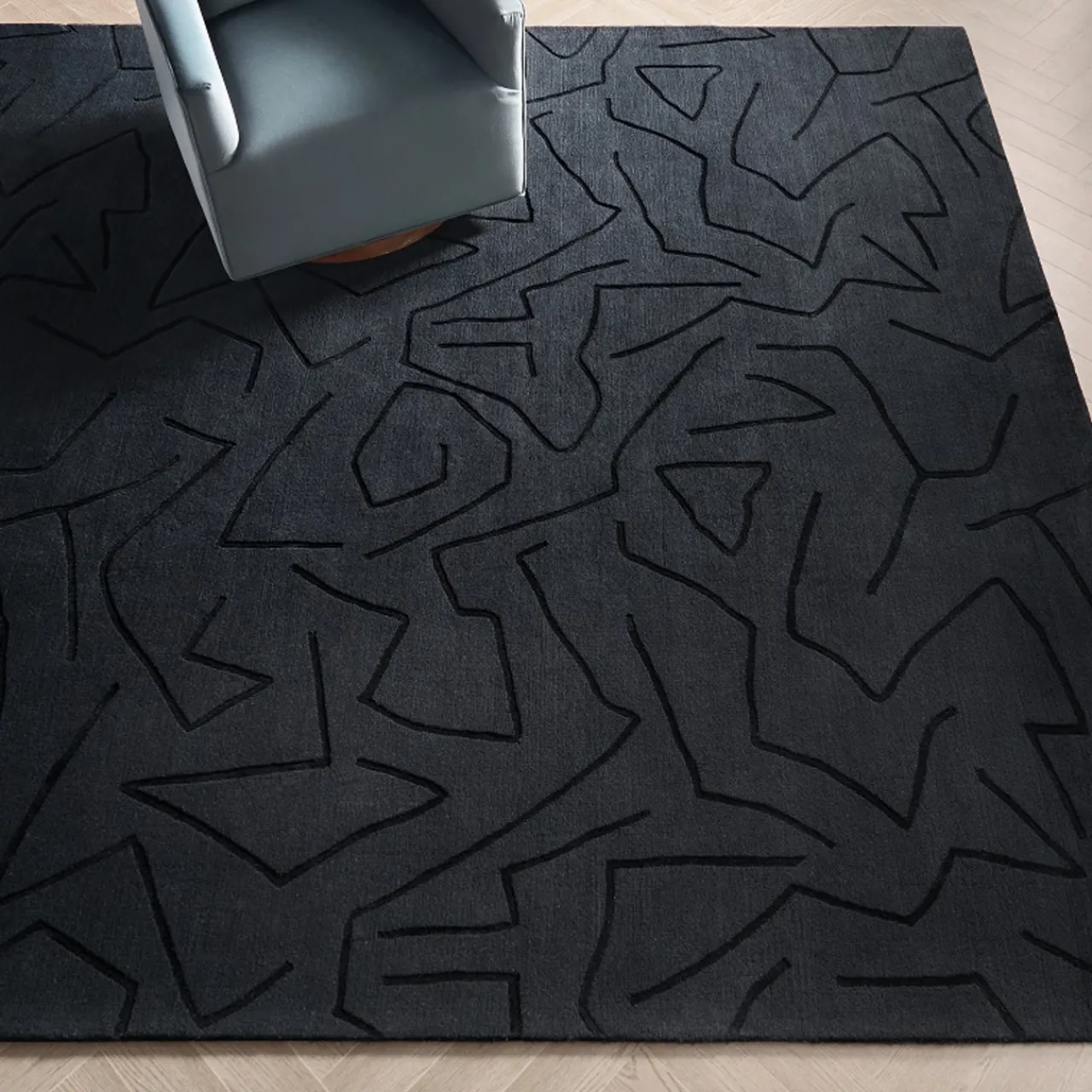 Z Gallerie Carved Maze Rug> Modern Rugs | Solid Rugs