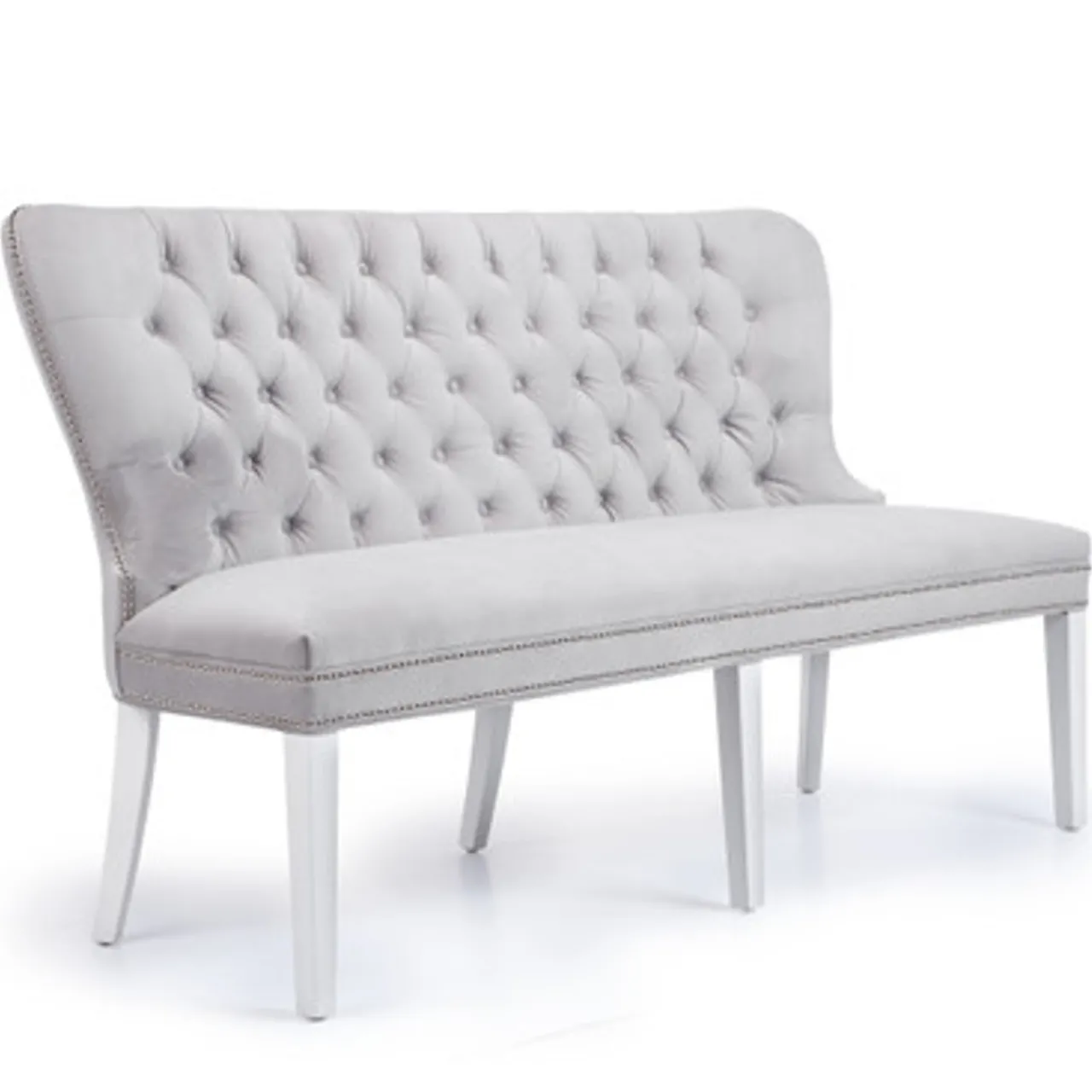 Z Gallerie Charlotte Banquette - High Gloss White> Dining Bench & Stools