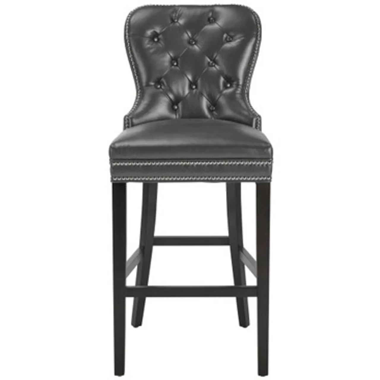 Z Gallerie Charlotte Leather Stool - Espresso> Dining Chairs