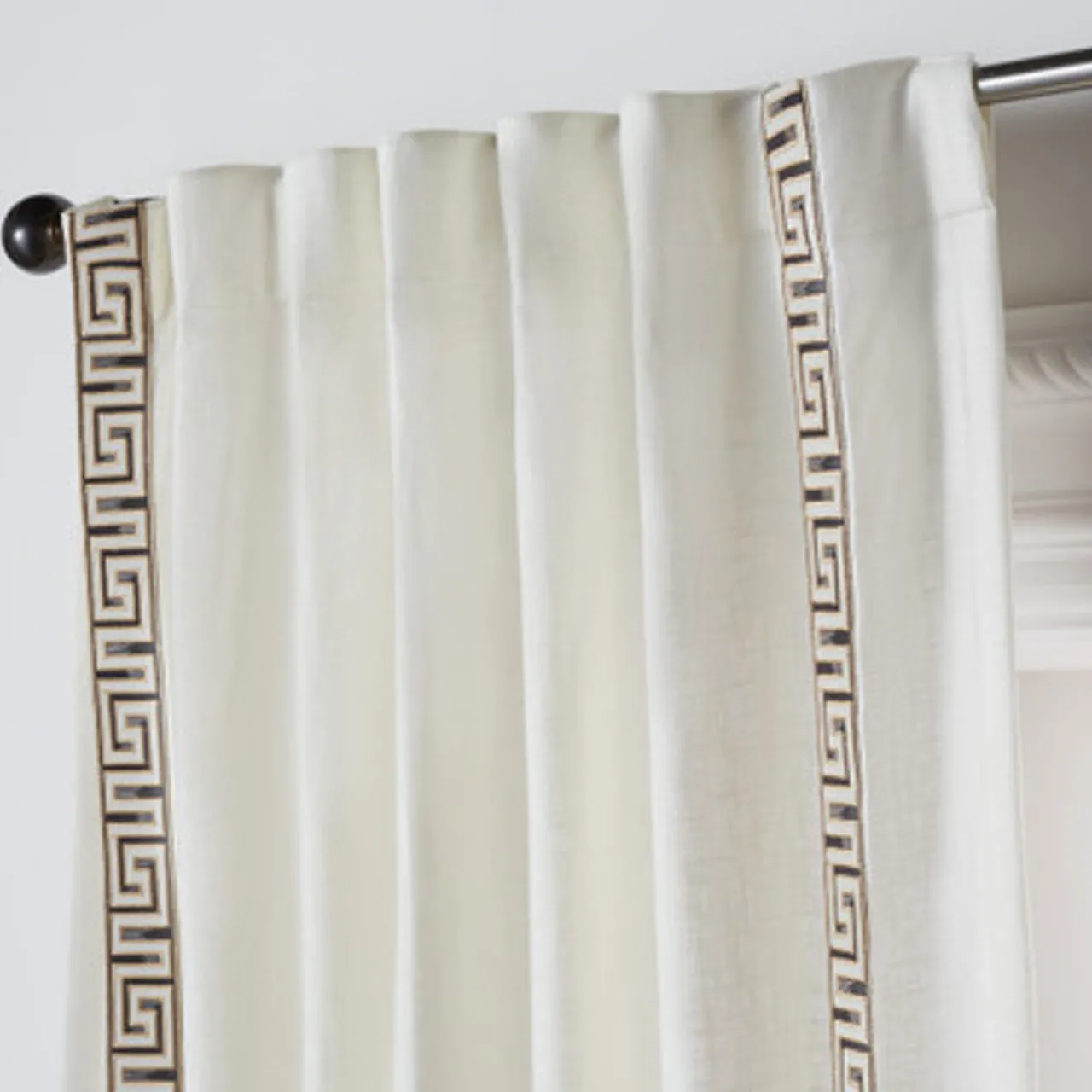 Z Gallerie Chloe Velvet Greek Key - Custom> Patterned Window Panels | Custom Window Panels