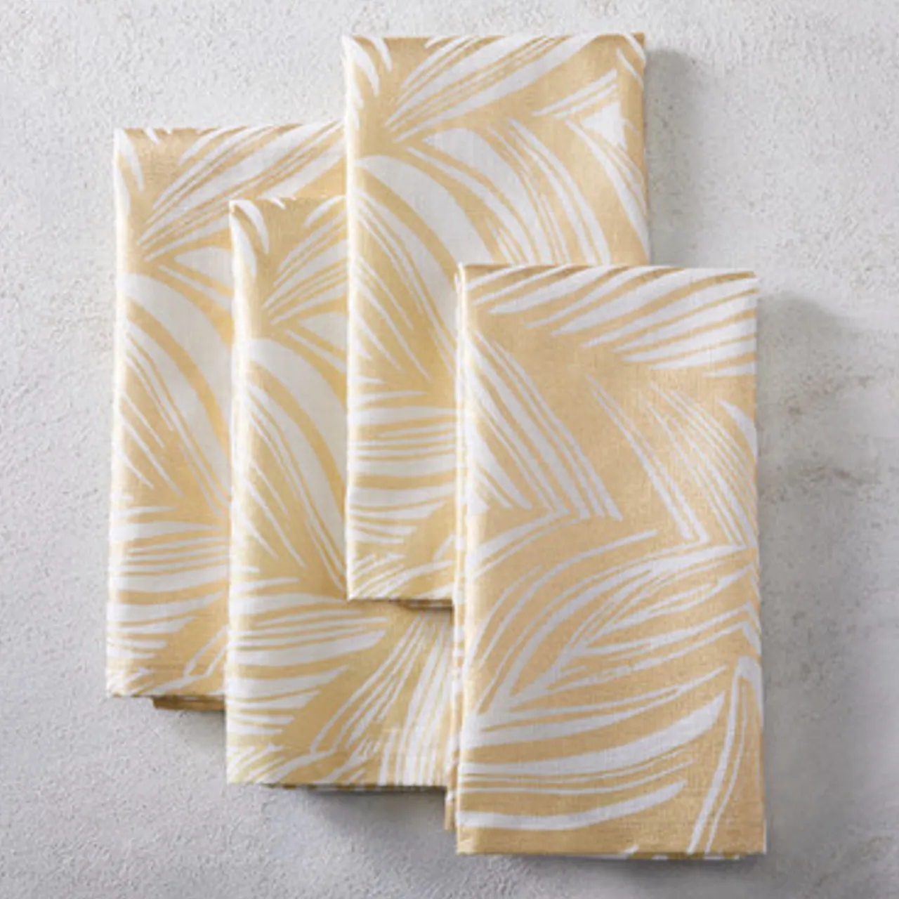 Z Gallerie Foil Leaf Napkin Sets - Gold> Tabletop Sale | Table Linens