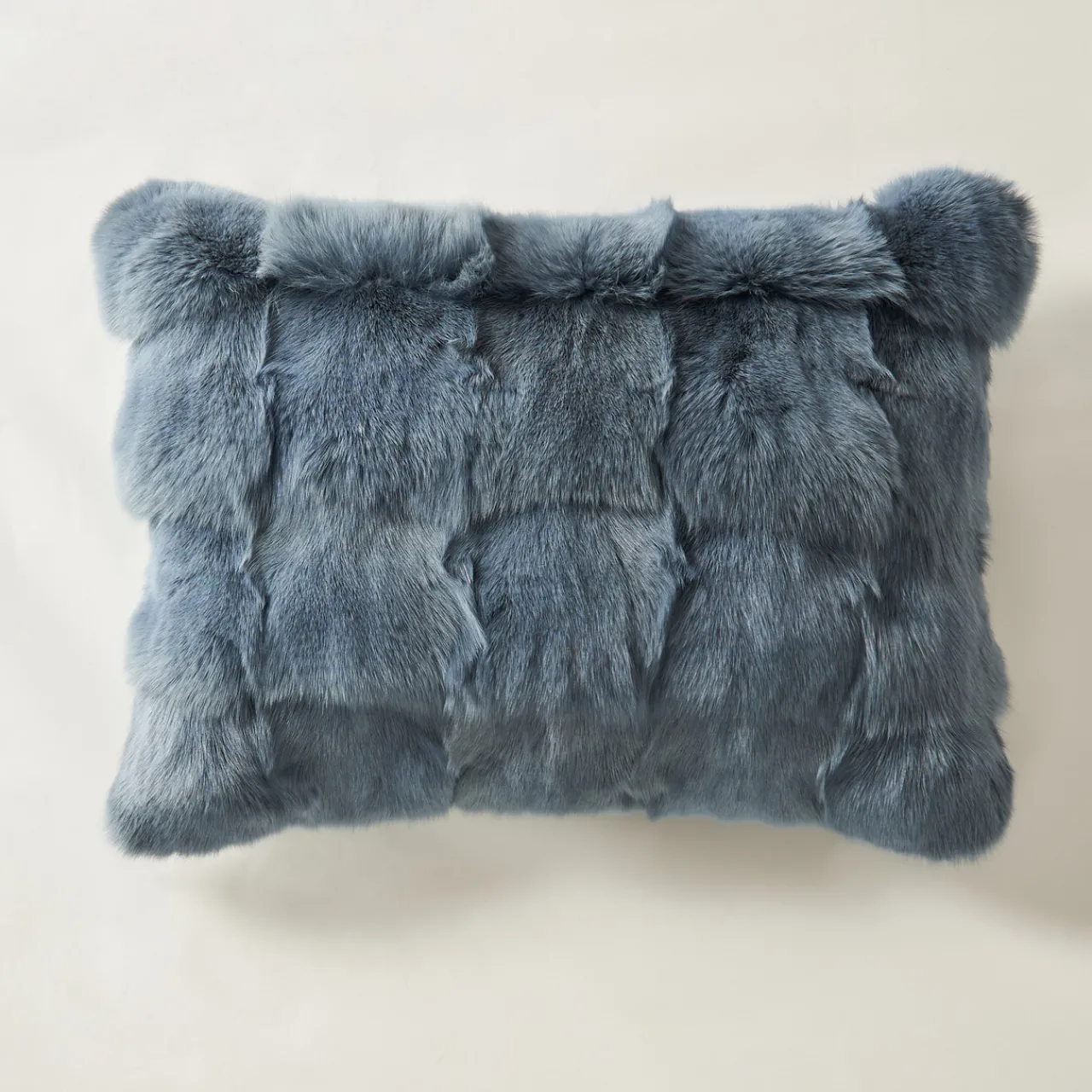 Z Gallerie Fur Lumbar 14"x 20" - Blue> Textile Sale | Mongolian & Fur Pillows