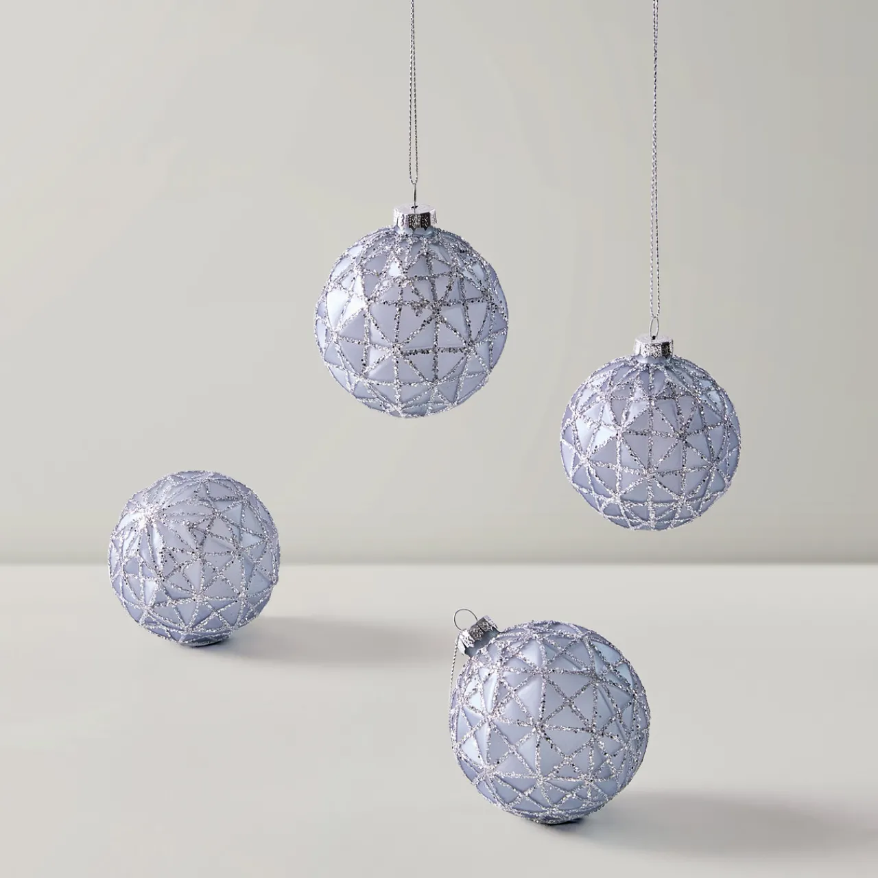 Z Gallerie Geometric Glitter Ornament - Set of 4> Ornaments | Décor Sale