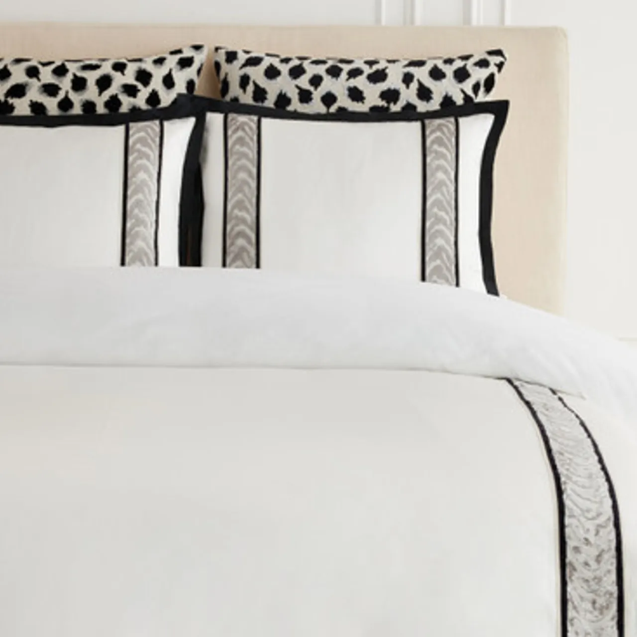 Z Gallerie Gianna Frame Bedding - Grey/Black> Printed Bedding | Duvets Covers & Shams