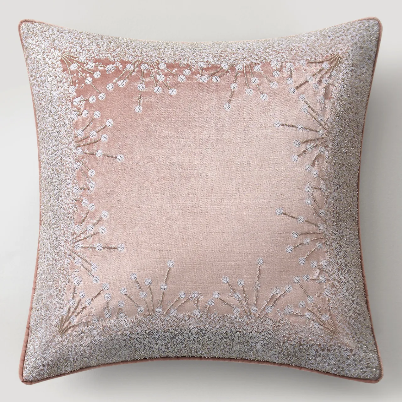 Z Gallerie Grace Holiday Pillow 20" - Blush> Stockings & Tree Skirts | Textile Sale