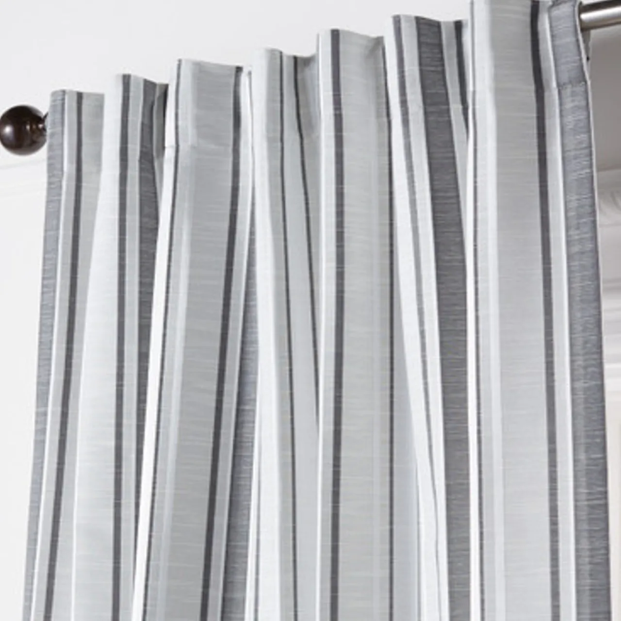 Z Gallerie Kinley Stripe Grey - Custom> Patterned Window Panels | Custom Window Panels