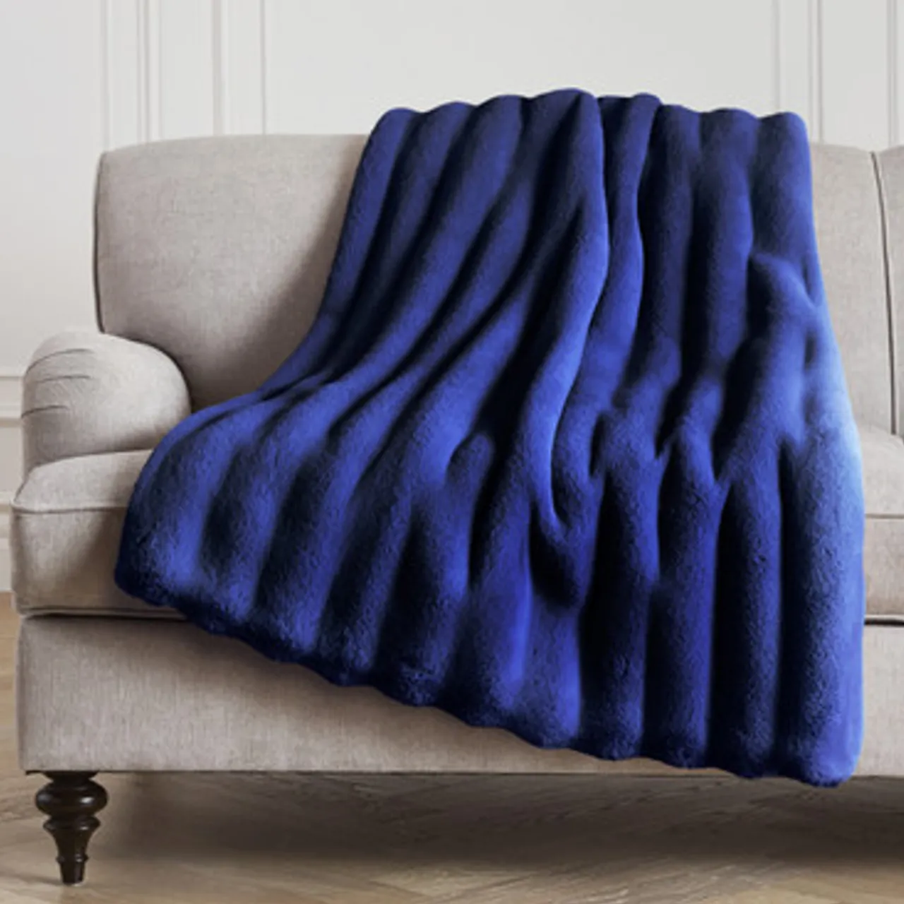 Z Gallerie Kira Throw - Sapphire> Solid Throws | Textile Sale