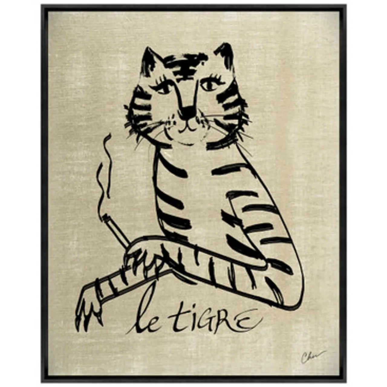 Z Gallerie Nikki Chu - Smoking Tiger> Framed Art | Canvas