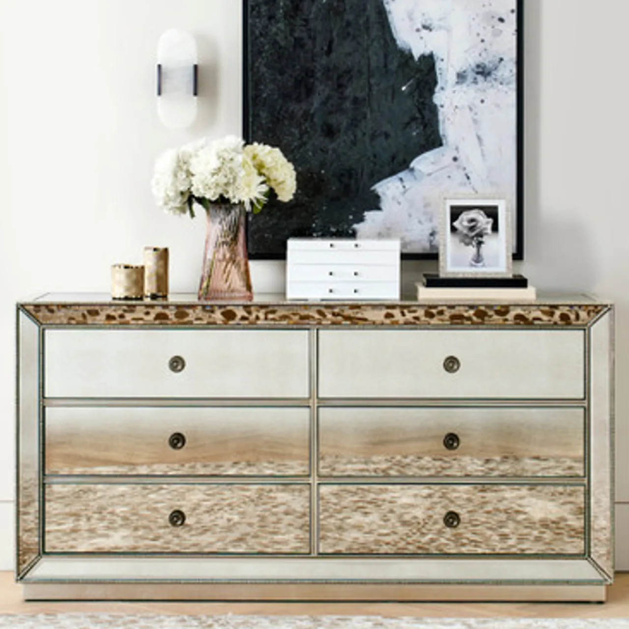 Z Gallerie Omni Mirrored 6 Drawer Chest> Dressers