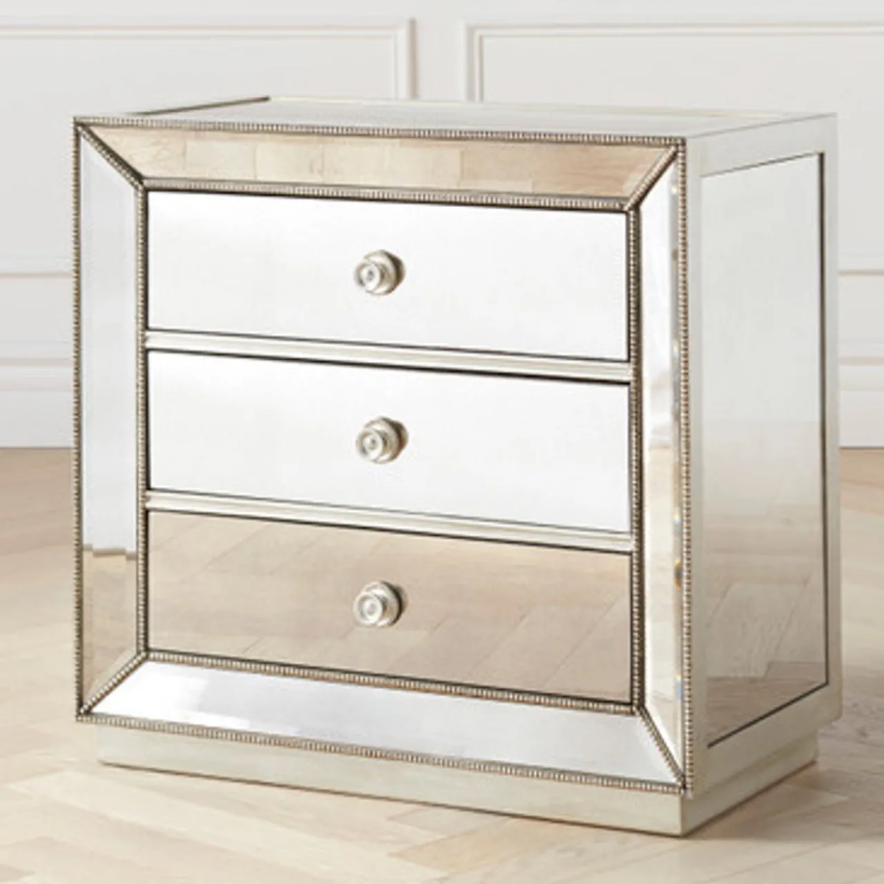 Z Gallerie Omni Mirrored 3 Drawer Chest> Nightstands