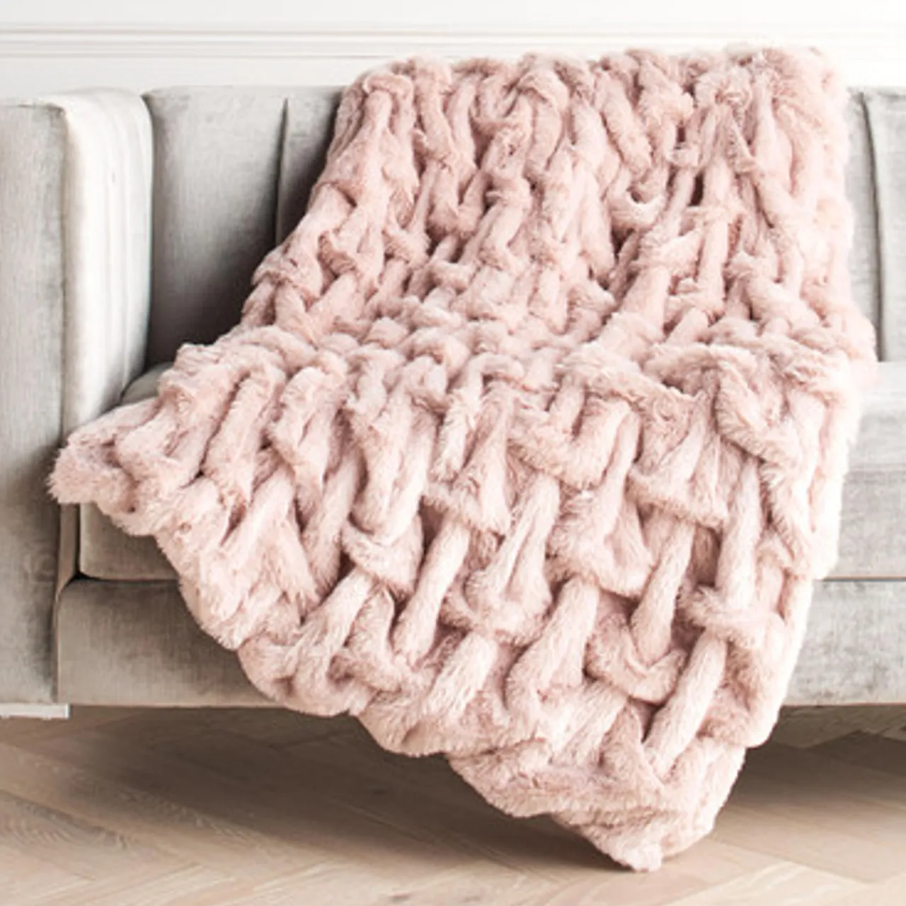 Z Gallerie Oslo Throw - Blush> Solid Throws | Textile Sale