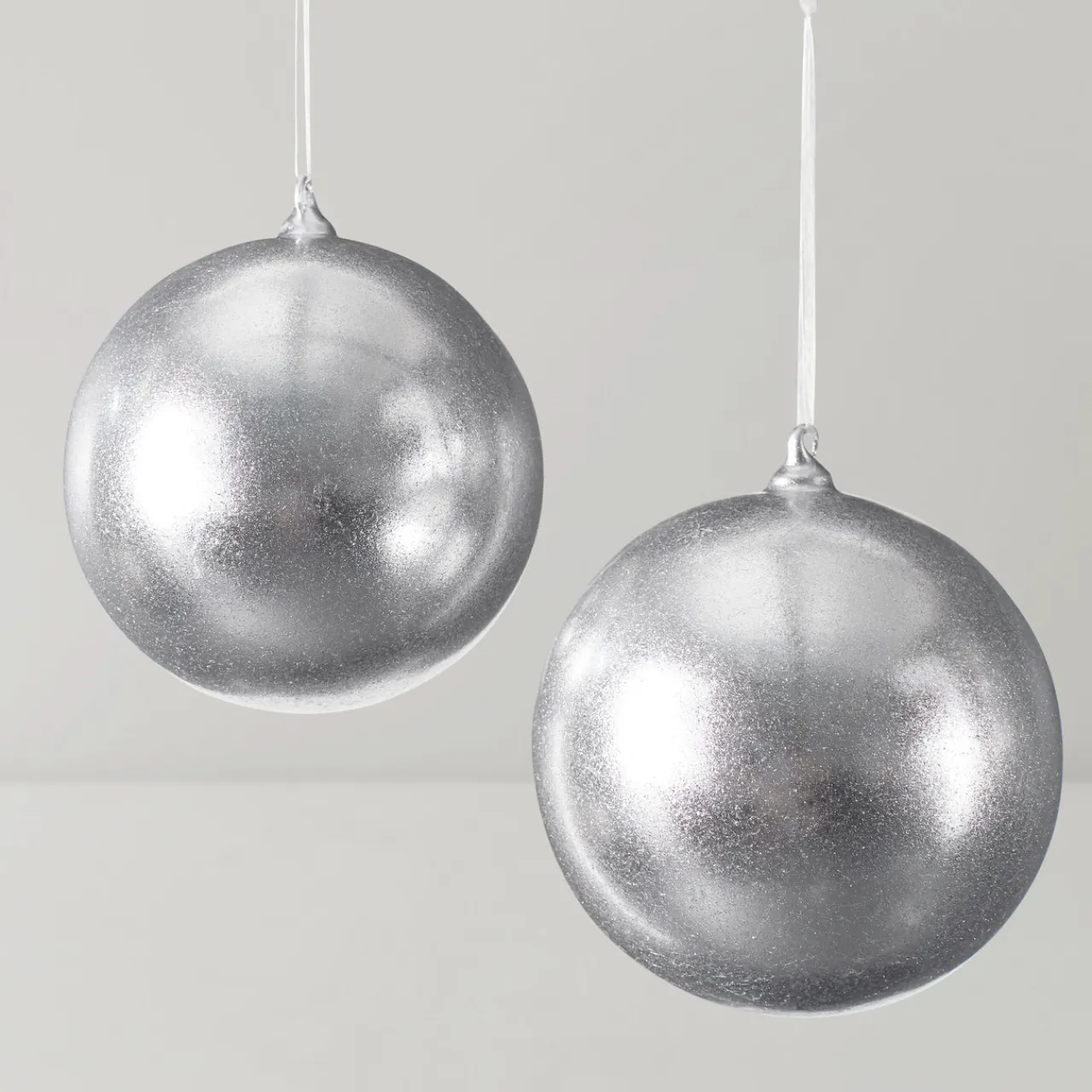 Z Gallerie Oversized Silver Ornament 8" - Set of 2> Ornaments | Décor Sale