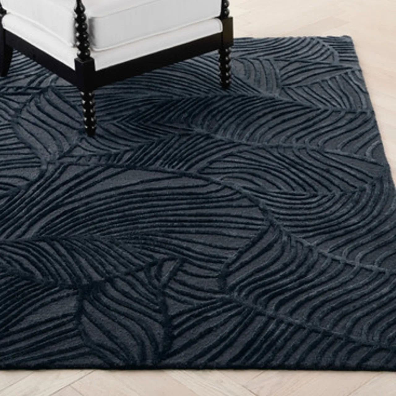 Z Gallerie Palm Rug - Charcoal> Modern Rugs | Pattern Rugs