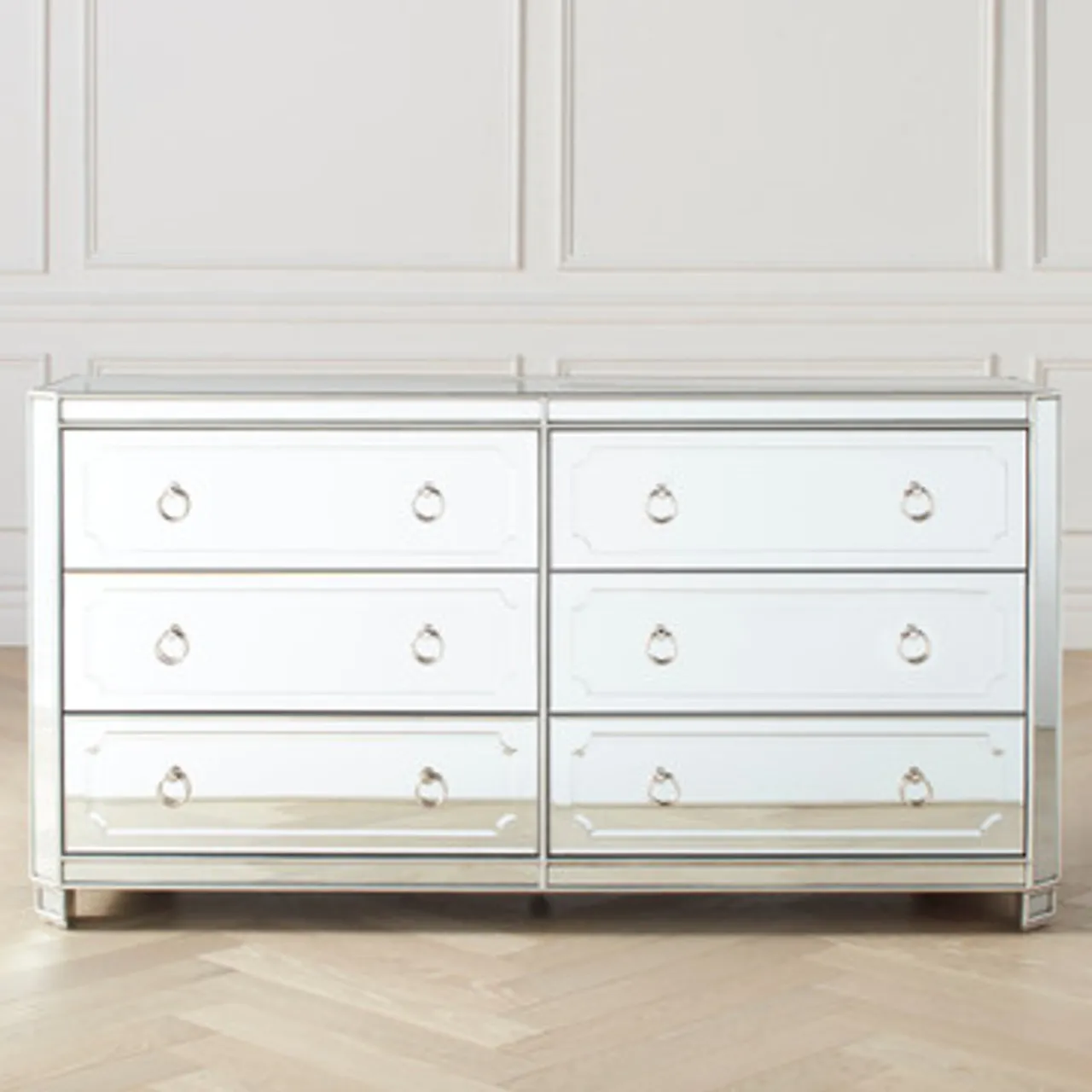 Z Gallerie Simplicity Mirrored 6 Drawer Chest> Dressers