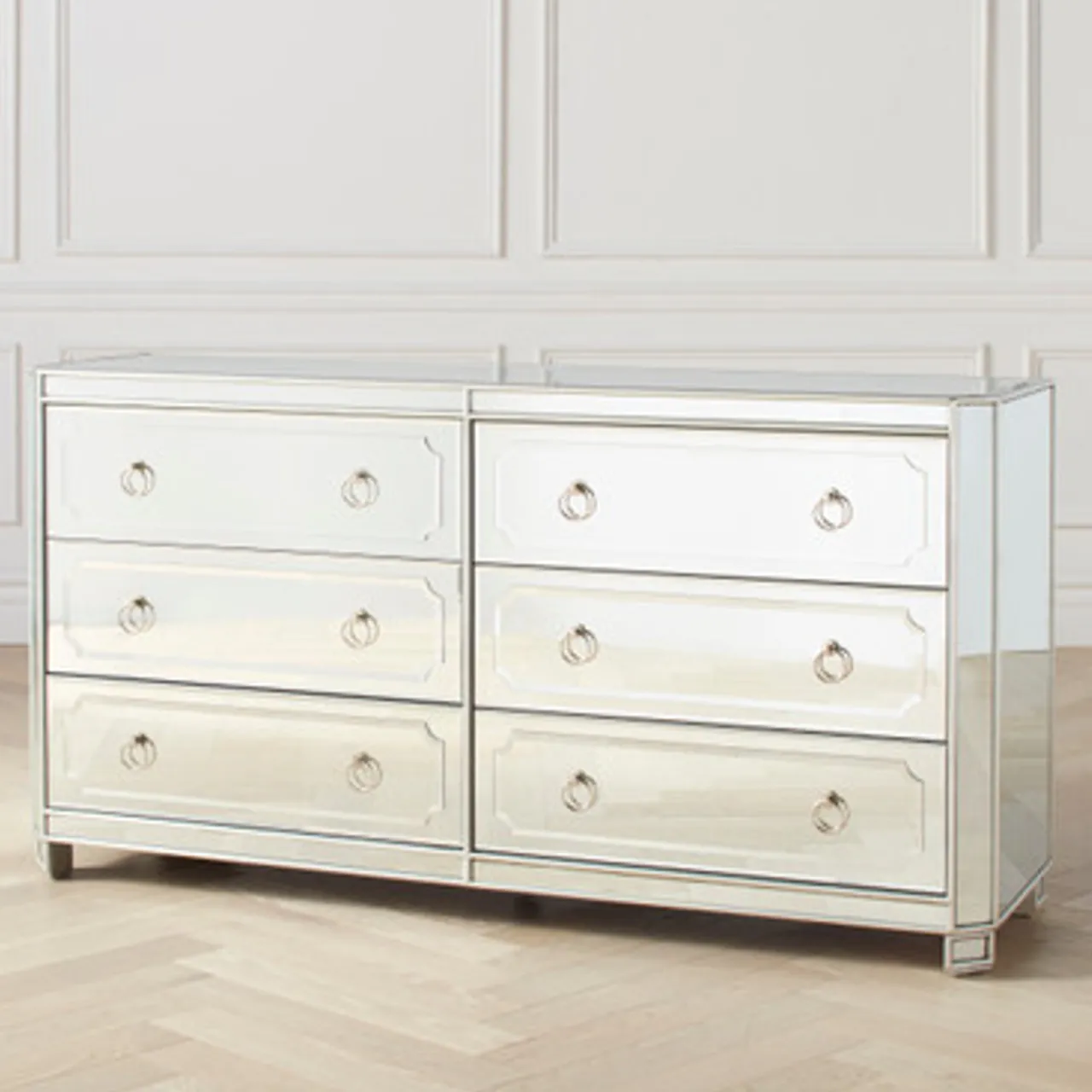 Z Gallerie Simplicity Mirrored 6 Drawer Chest> Dressers