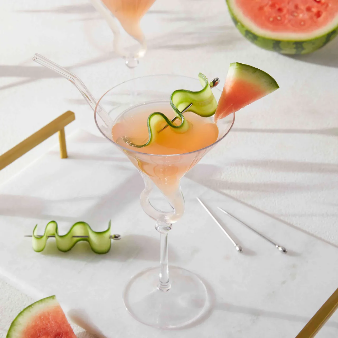 Z Gallerie Straw Martini - Set of 2> Barware & Entertaining | Tabletop Sale