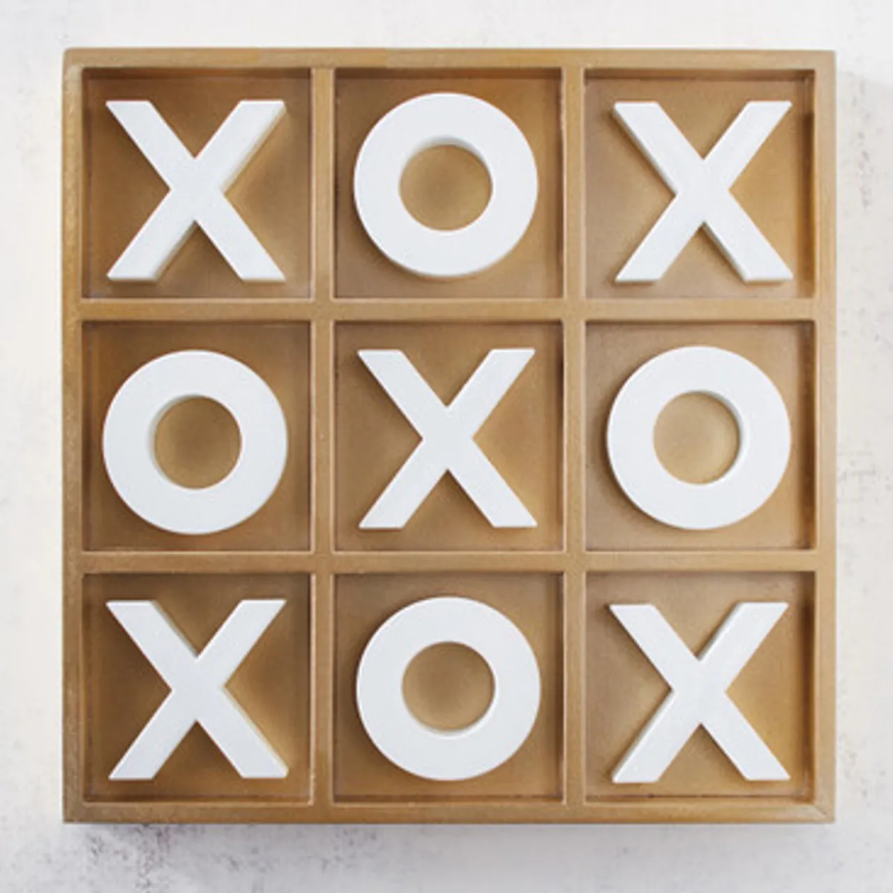 Z Gallerie Tic Tac Toe Game - Gold & White> Games | Décor Sale