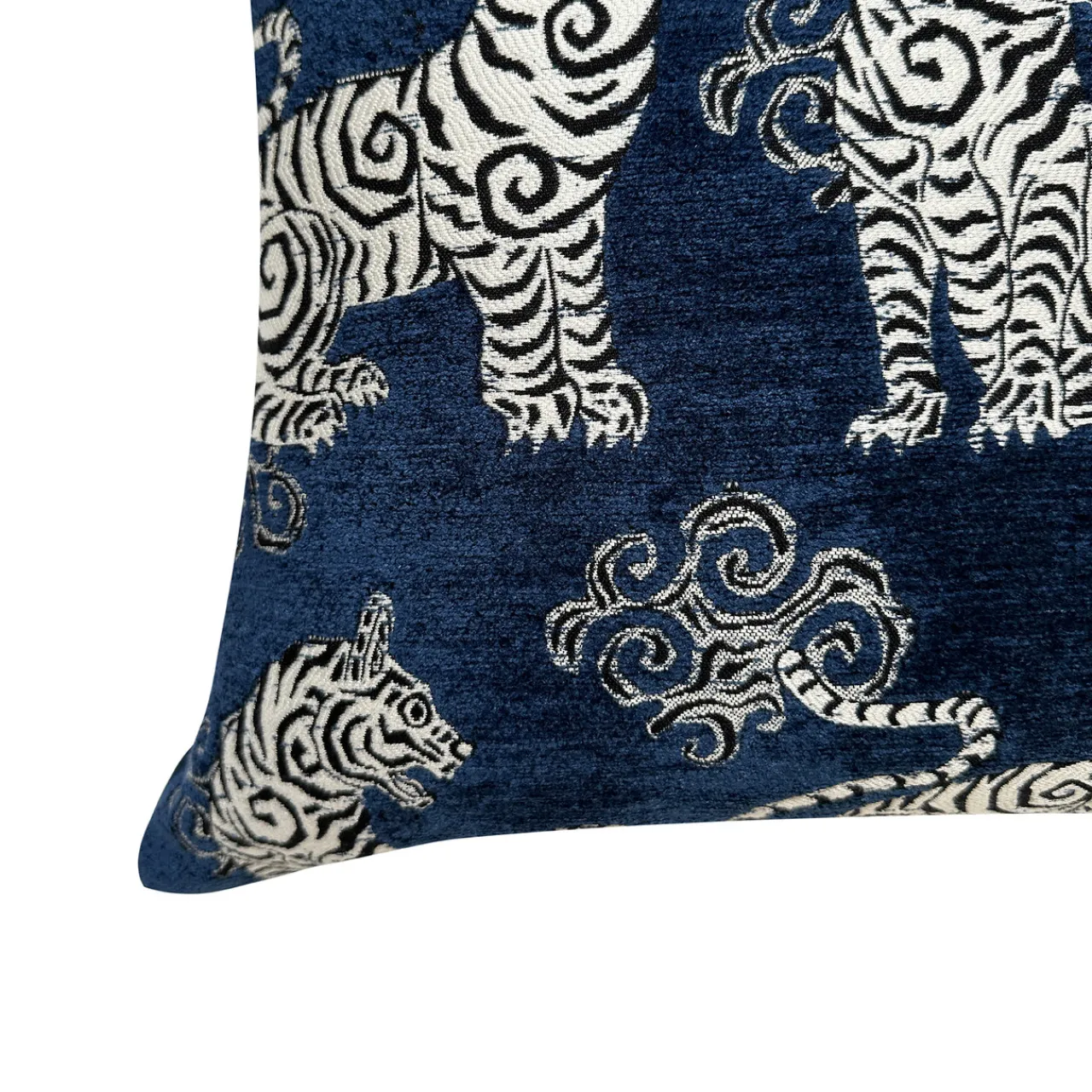 Z Gallerie Tigress Pillow 20" - Navy> Textile Sale | Novelty Pillows