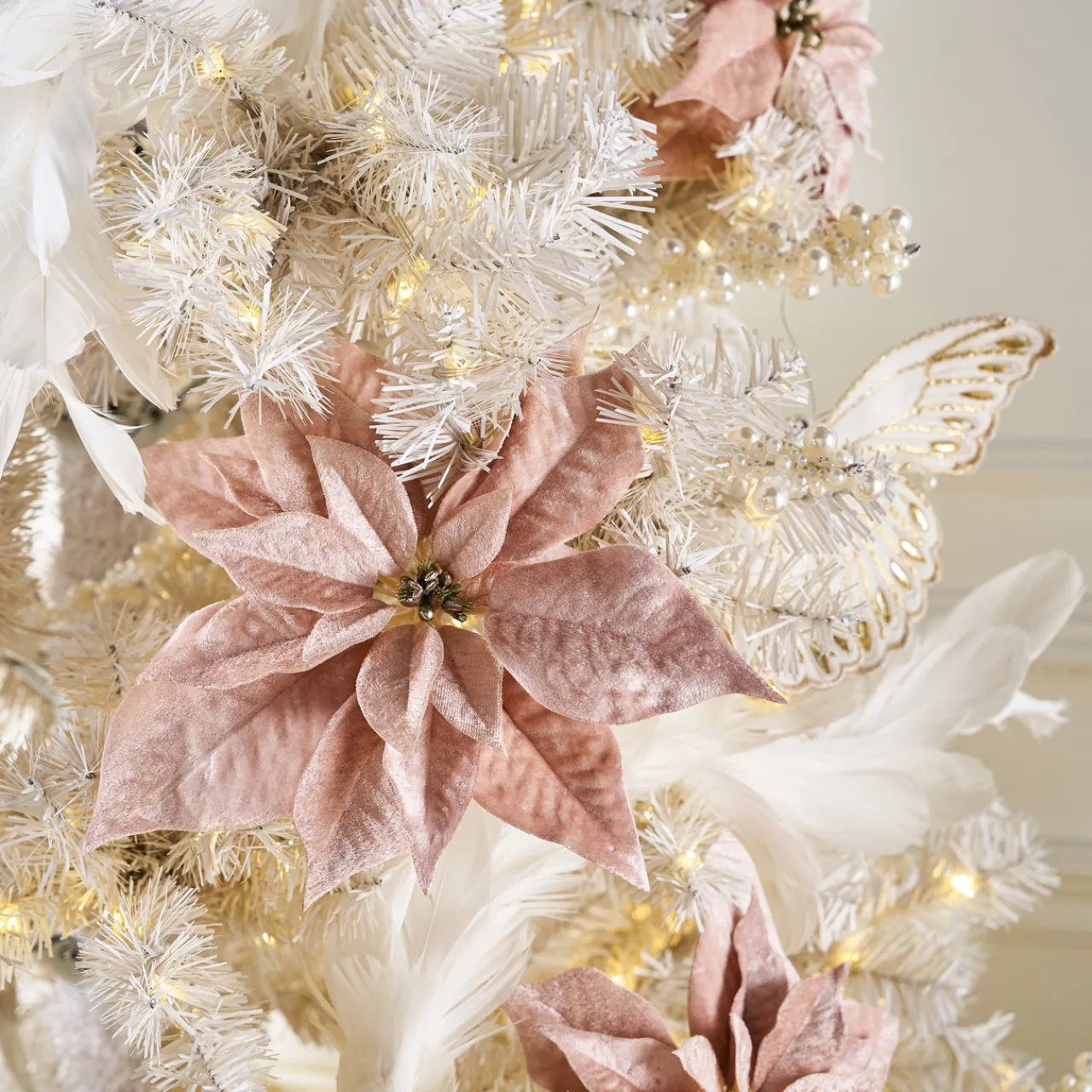 Z Gallerie Velvet Poinsettia Clip - Blush - Set of 3> Ornaments | Décor Sale